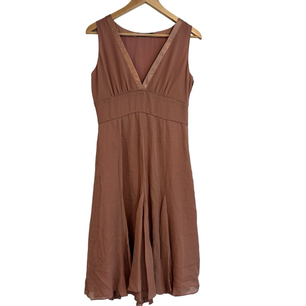 Arden B Brown Ruched Midi Sundress
